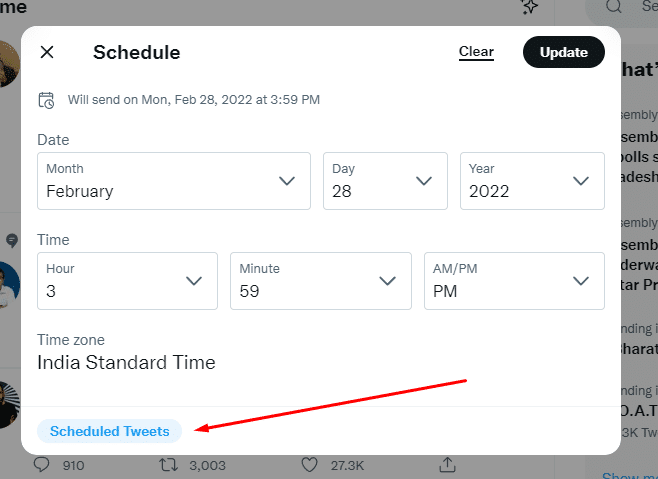 Schedule Tweet update