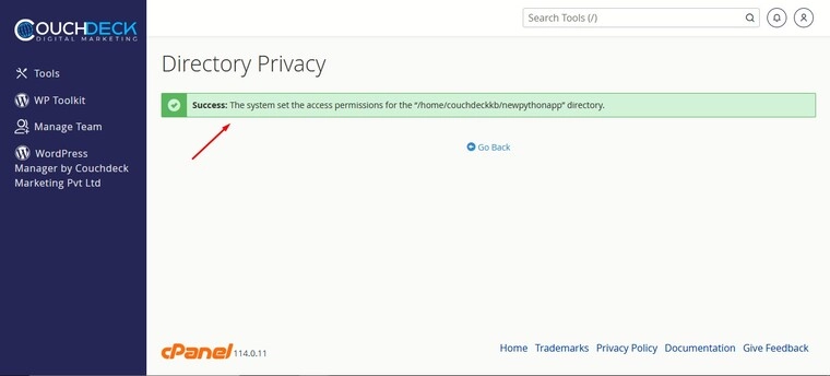 How-to-setup-Directory-Privacy-Success-Message