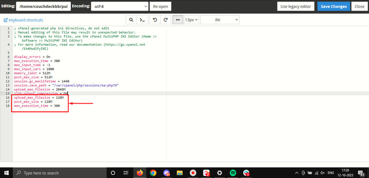 The-Link-You-Followed-Has-Expired-Error-in-WordPress-adding-code-to-php.ini
