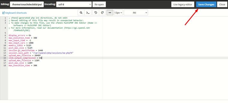 The-Link-You-Followed-Has-Expired-Error-in-WordPress-save-changes-to-php.ini